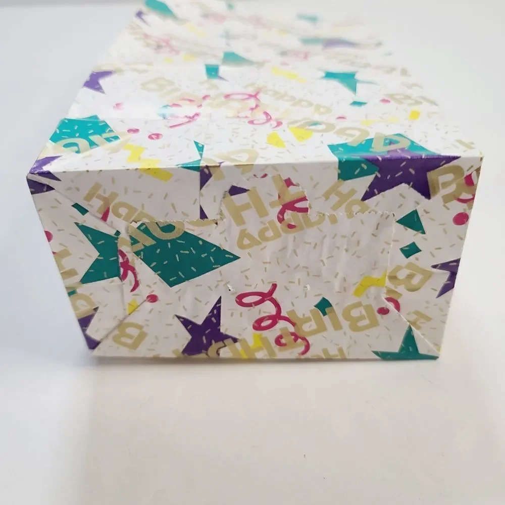 Vintage 90s Geometric Star Confetti Happy Birthday Paper Gift Bag
